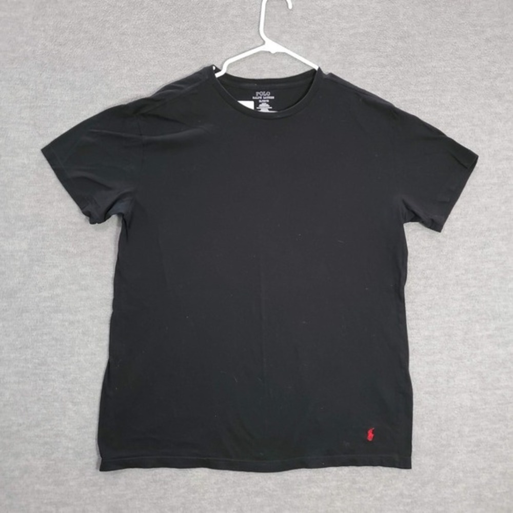 Polo Ralph Lauren Men Shirt XL Black SLim Fit Logo Short Sleeve Crew Neck